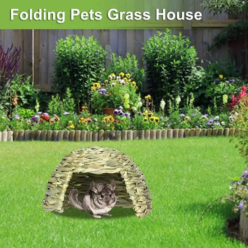 Grass House For Rabbits, Guinea Pig Small Animals Play Hideaway Bed