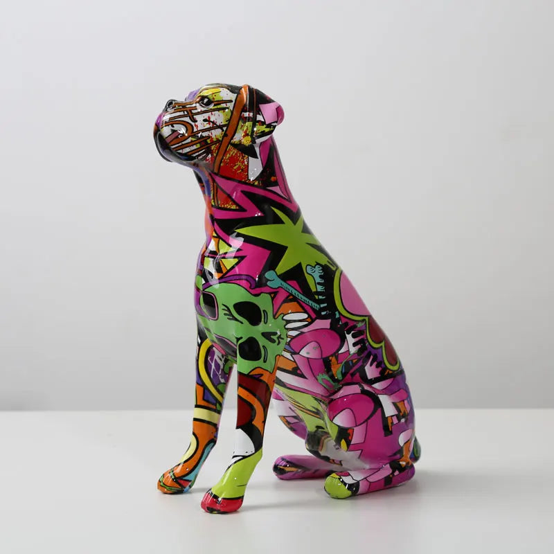 Creative Painted Art Water Boxer Dog Decorations