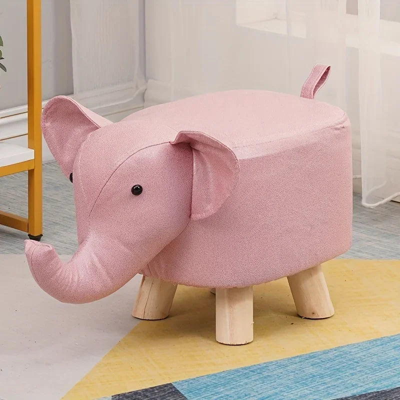 Elephant Stool Cartoon Cute Low Solid Wood