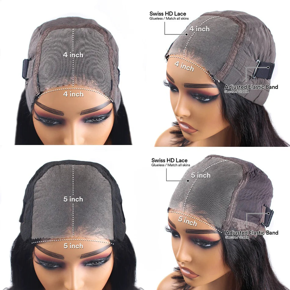 5x5 HD Lace Front Glueless Wig Human Hair Ready to Wear