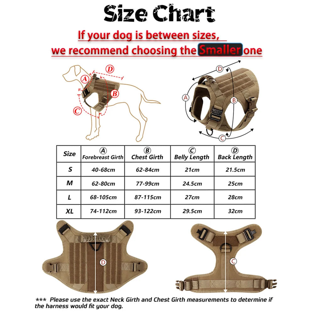 Military Large Dog Harness Training Vest