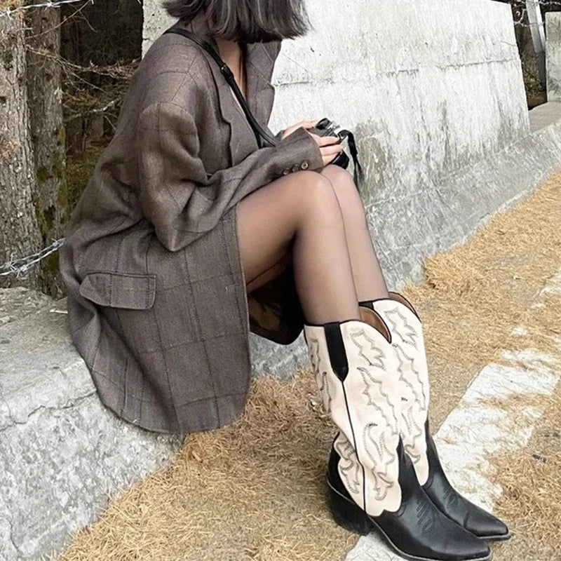 Embroidery Western Cowboy Boots
