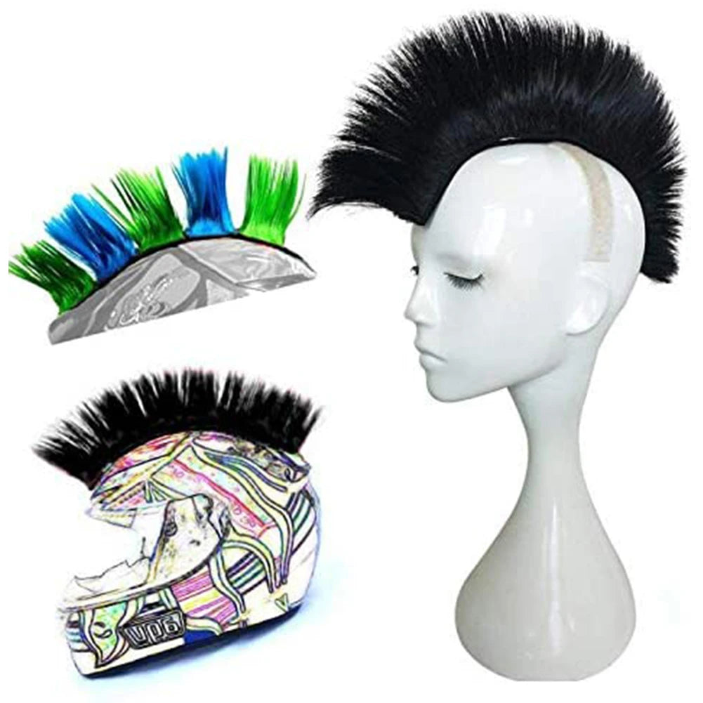 Punk Mohawk Synthetic Wigs Helmet Decoration