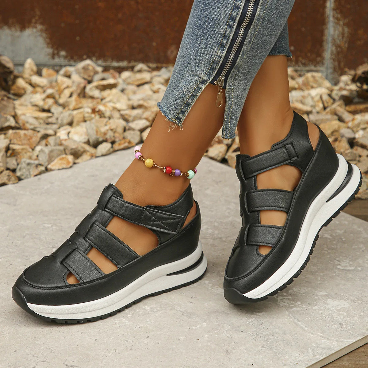 Lightweight Platform Gladiator Sandals