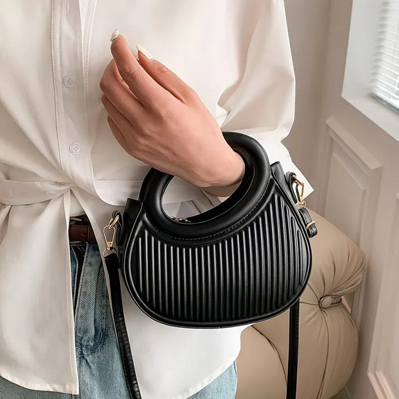 Chic Stripe Design Crossbody Bag