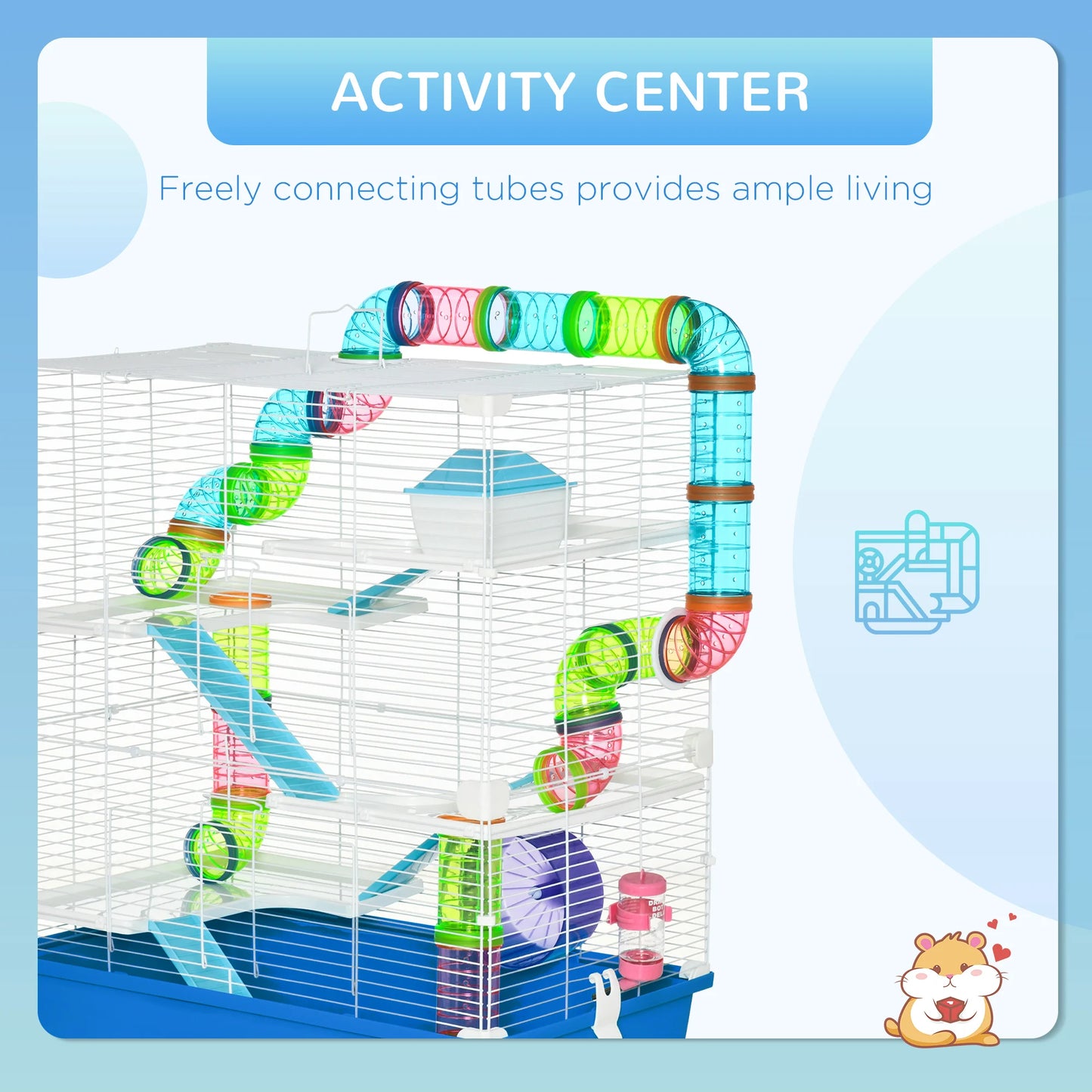 Extra Large 23" Hamster Cage with Tubes and Tunnels