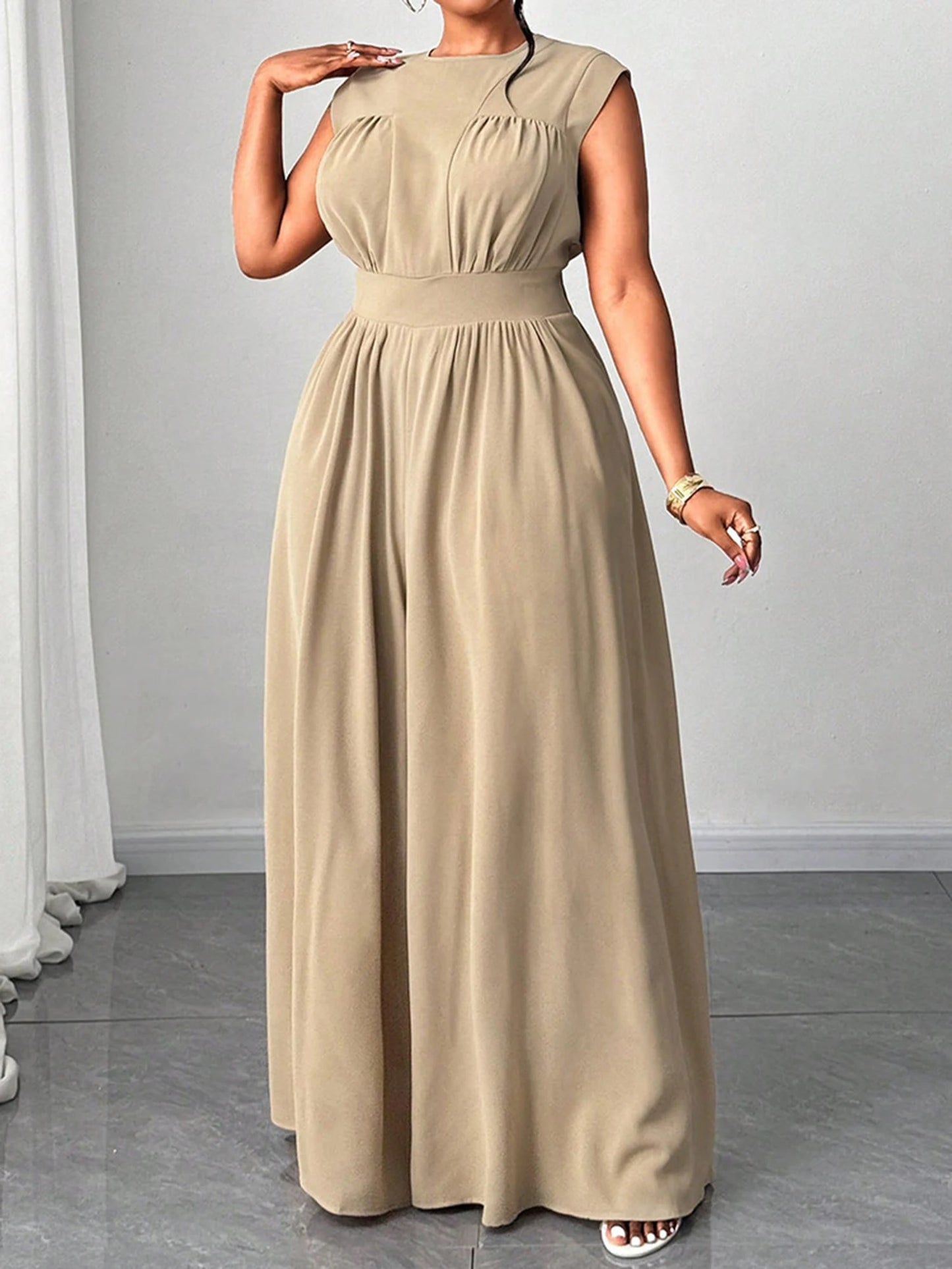 Women Plus Size Jumpsuit with Pockets