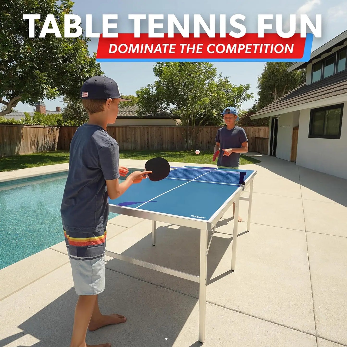 Portable Table Tennis Set with Net, Paddles & Balls