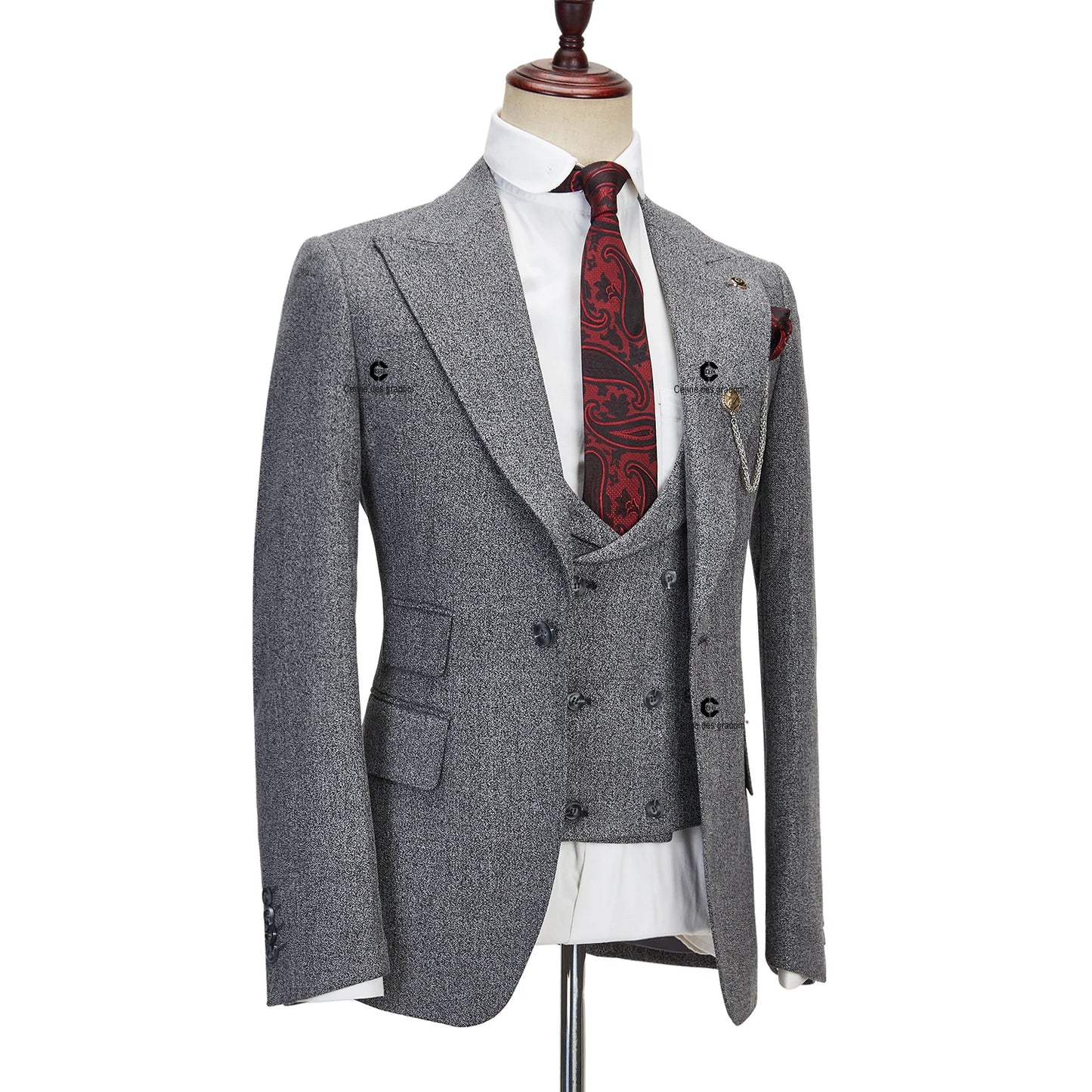 Elegant Grey Tweed Suits