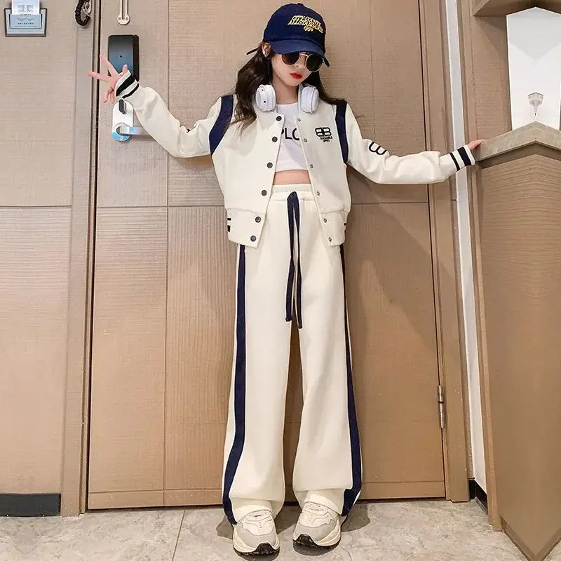 Girls Baseball Jacket Suits