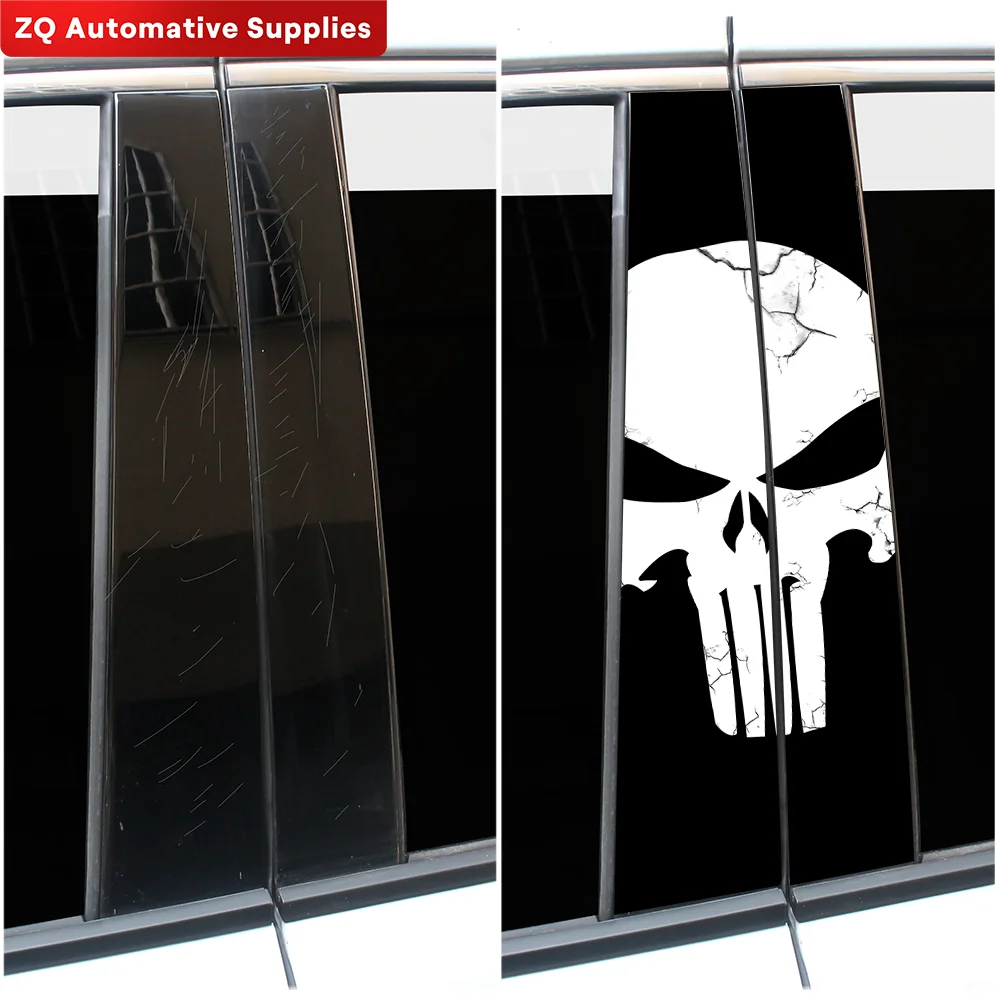 Punisher Skull Stickers Car B-pillar Sticker Waterproof