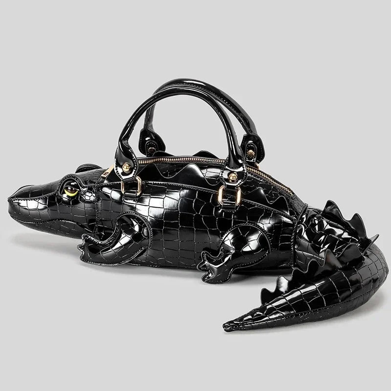 High Quality Handmade Crocodile Shape Shoulder Bag