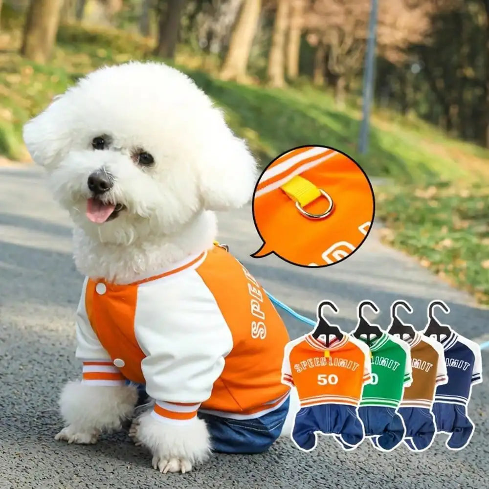 Dog Baseball Jumpsuit for Small and Medium Breeds