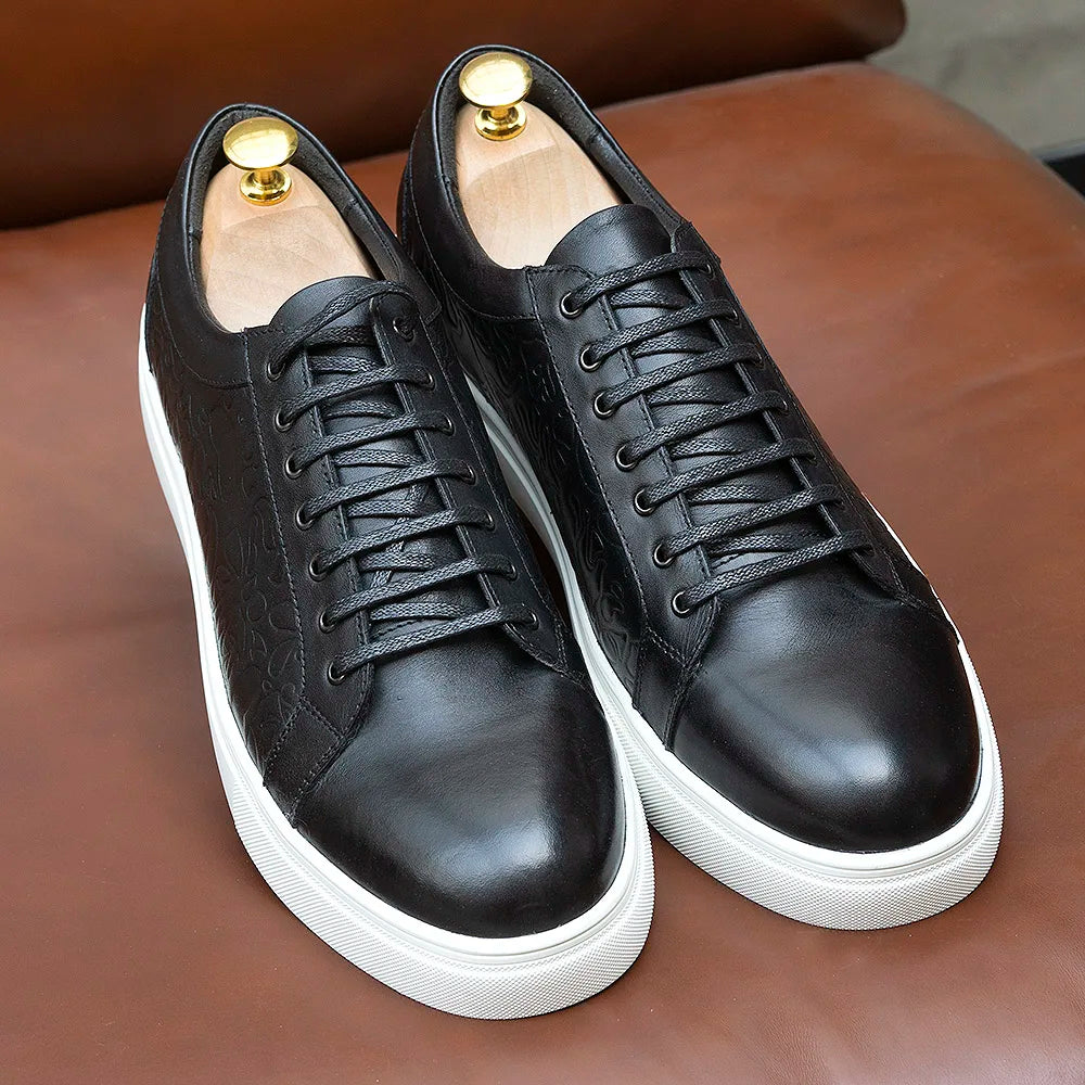 Mens Casual Shoes Genuine Leather Italian Style Breathable