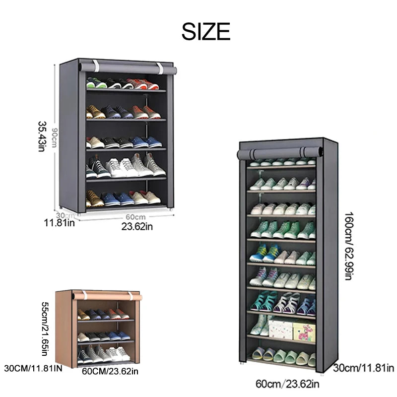 Shoe Rack Organizer Dustproof Space-Saving Shoe Shelf
