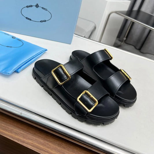 Designer Split Leather Rubber Sandals