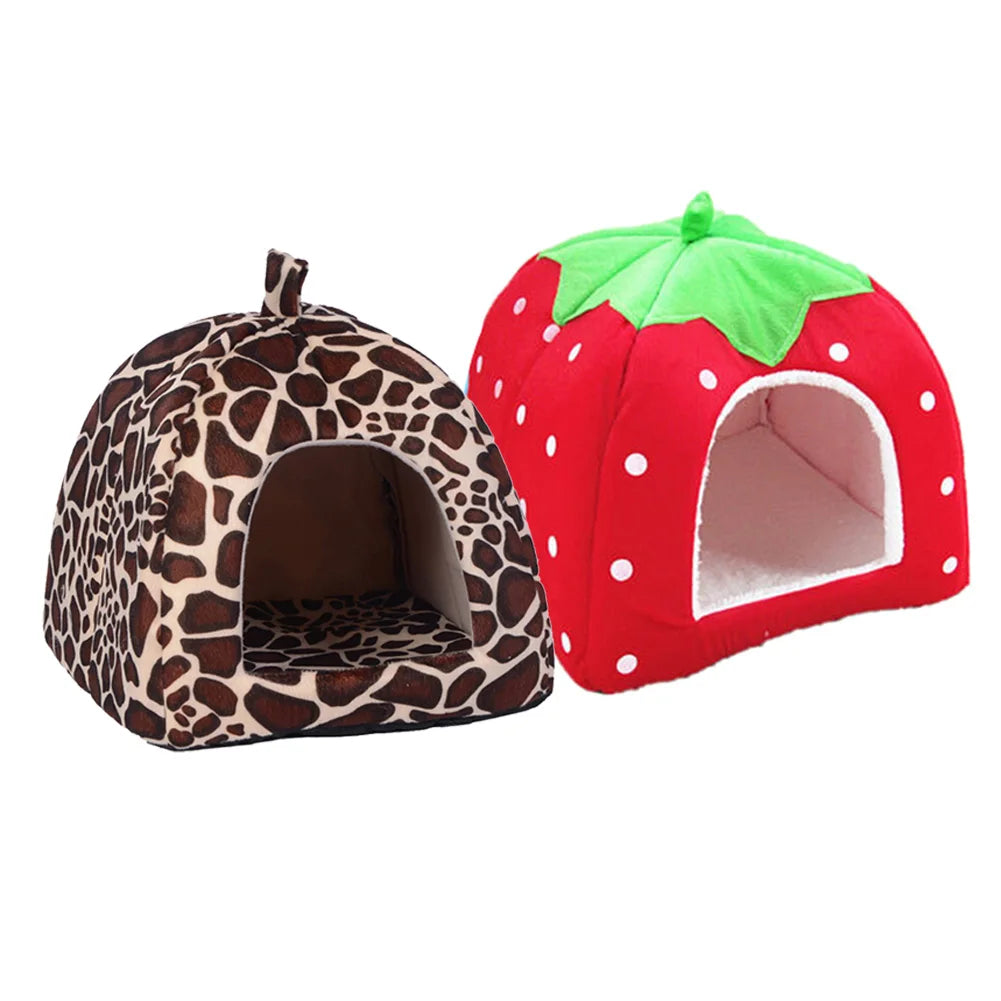 Leopard Plush Washable Sleeping Nest