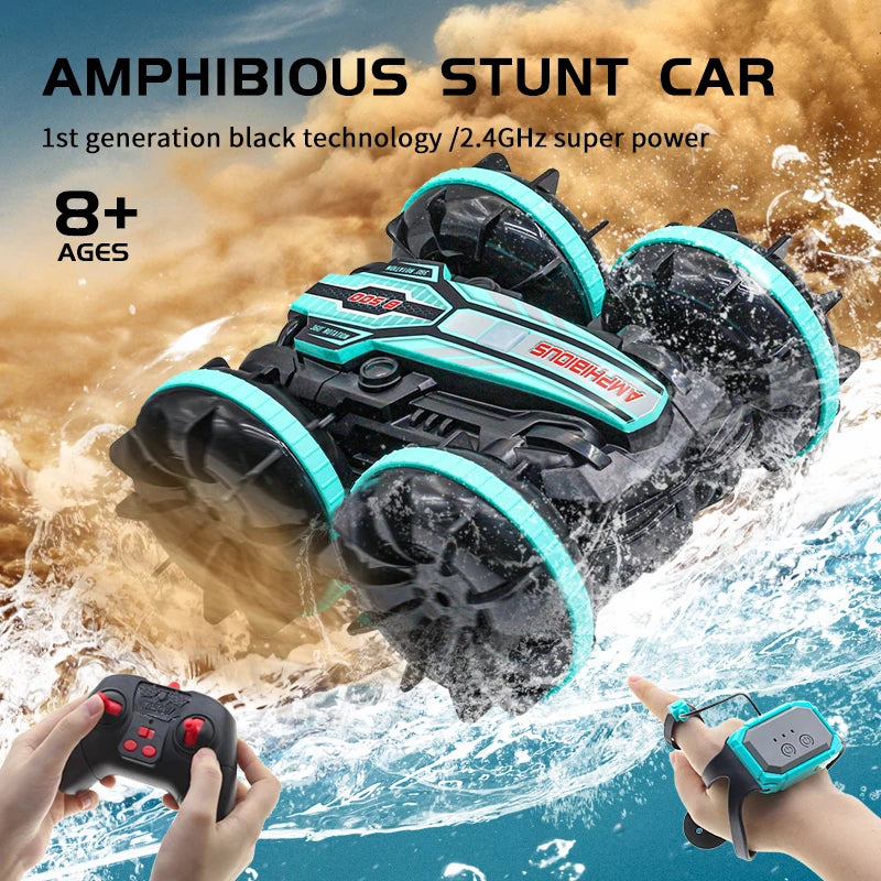 Amphibious RC Remote Control Stunt Vehicle Double-sided Flip