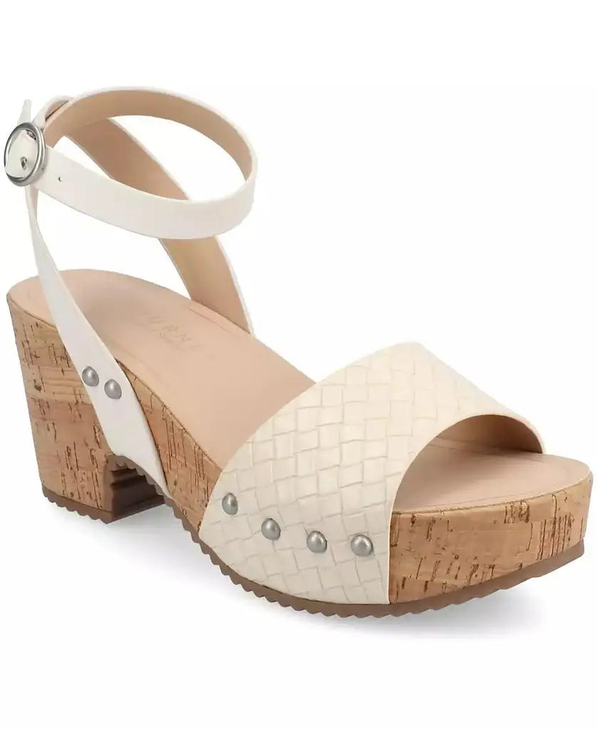 Journee Collection Vanessa Open Toe Platform Clog Heels