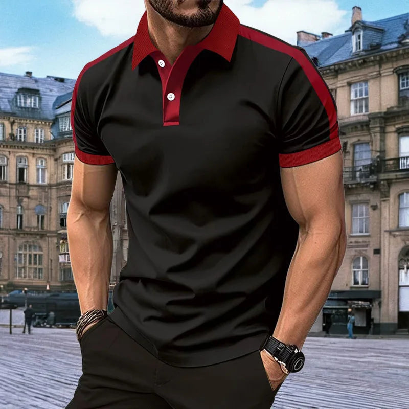 men's short sleeved polo fashionable lapel T-shirt