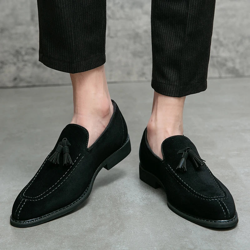 Men's Loafers Suede Slip-on Classic Dress Shoes