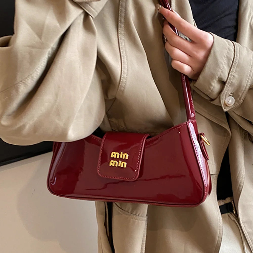 Light Luxury Patent Leather Ladies Shoulder Bag