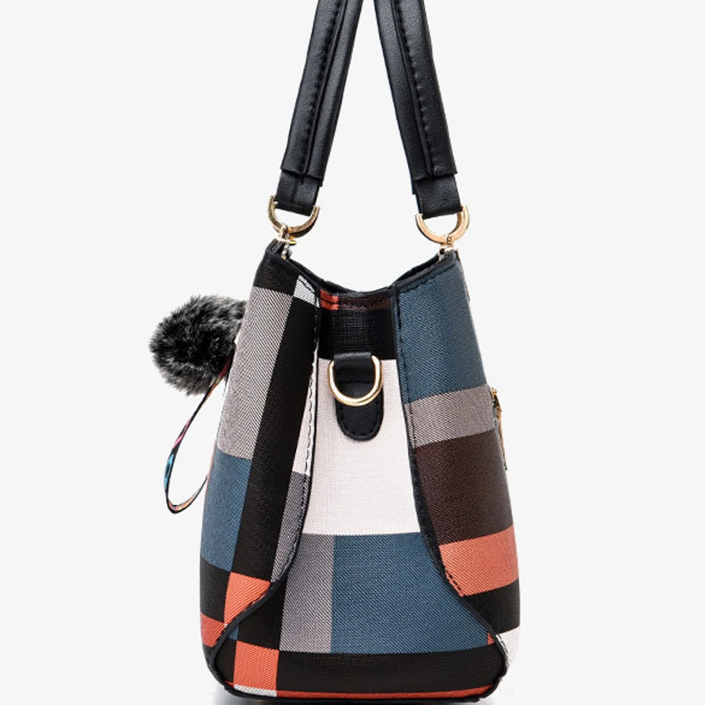 Plaid Pattern Shoulder Tote