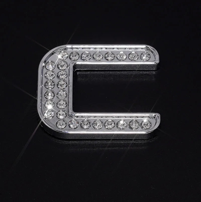 Silver Rhinestone Letters Numbers Car Stickers for Women and Girls