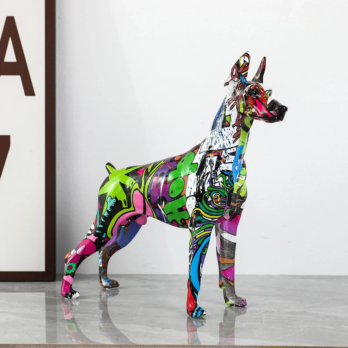 Creative Graffiti Color Doberman Dog Home Decor