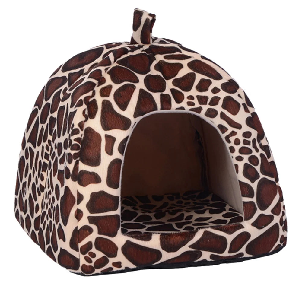 Leopard Plush Washable Sleeping Nest