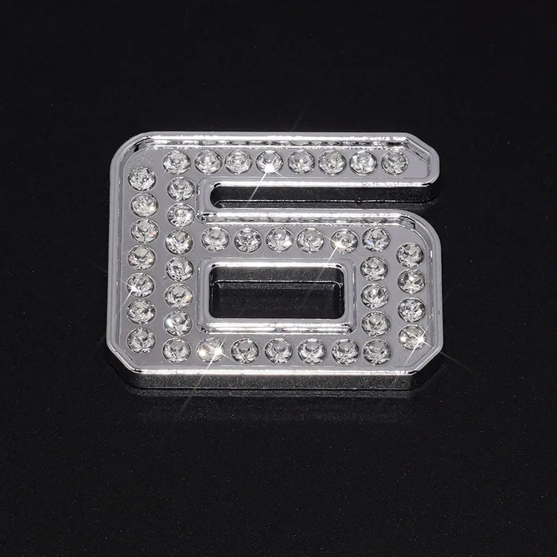 Silver Rhinestone Letters Numbers Car Stickers for Women and Girls