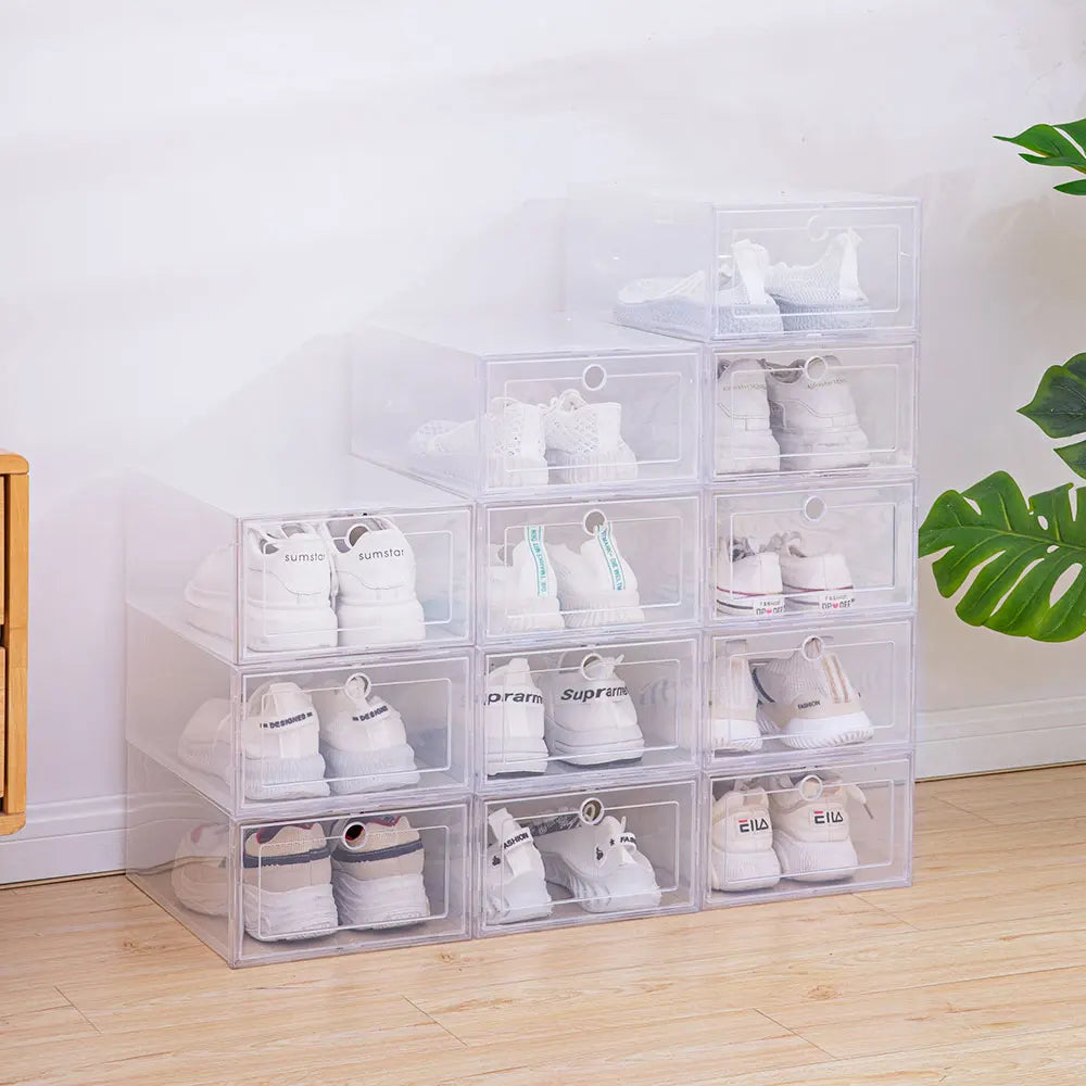 6pcs/set Transparent Plastic Shoes Case