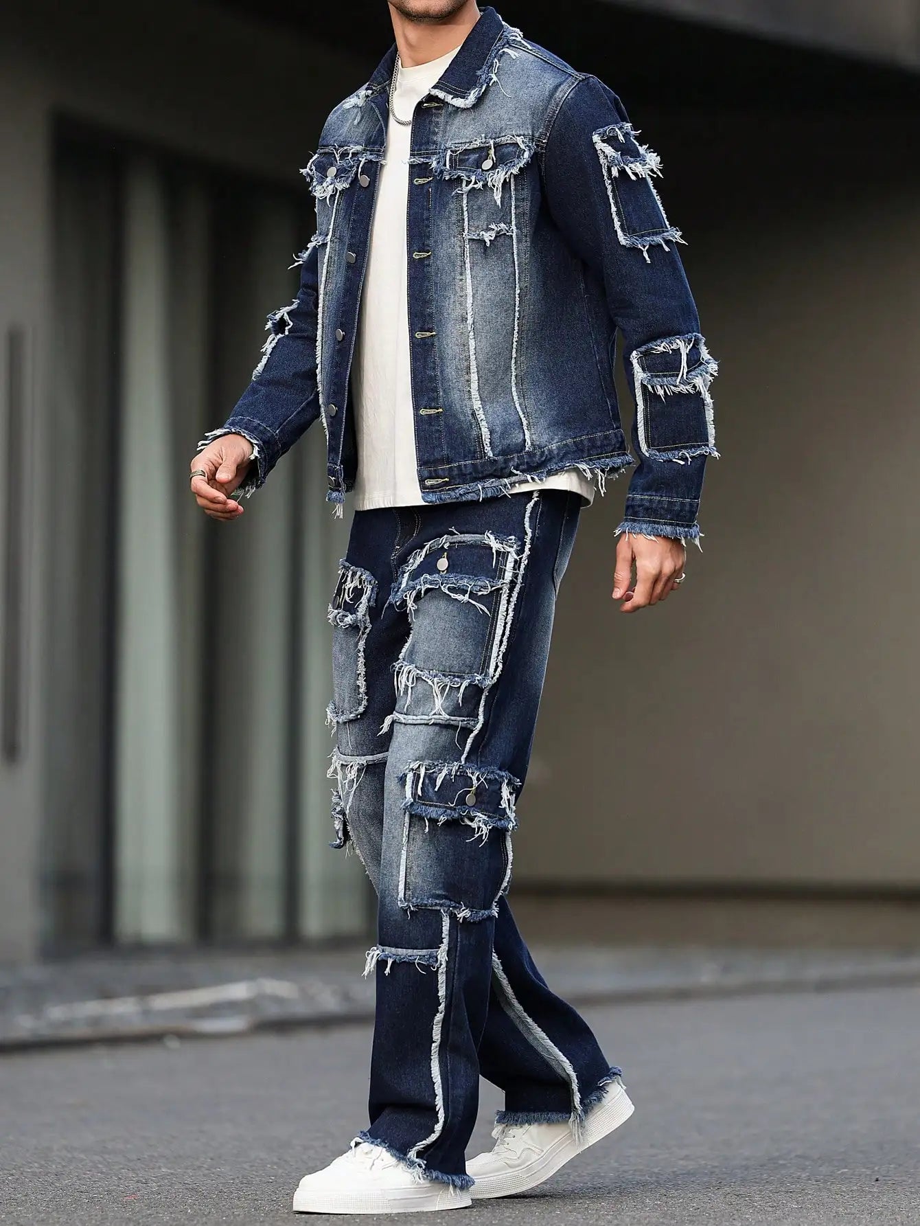 Men's Denim Suit Multi  Pocket Design
