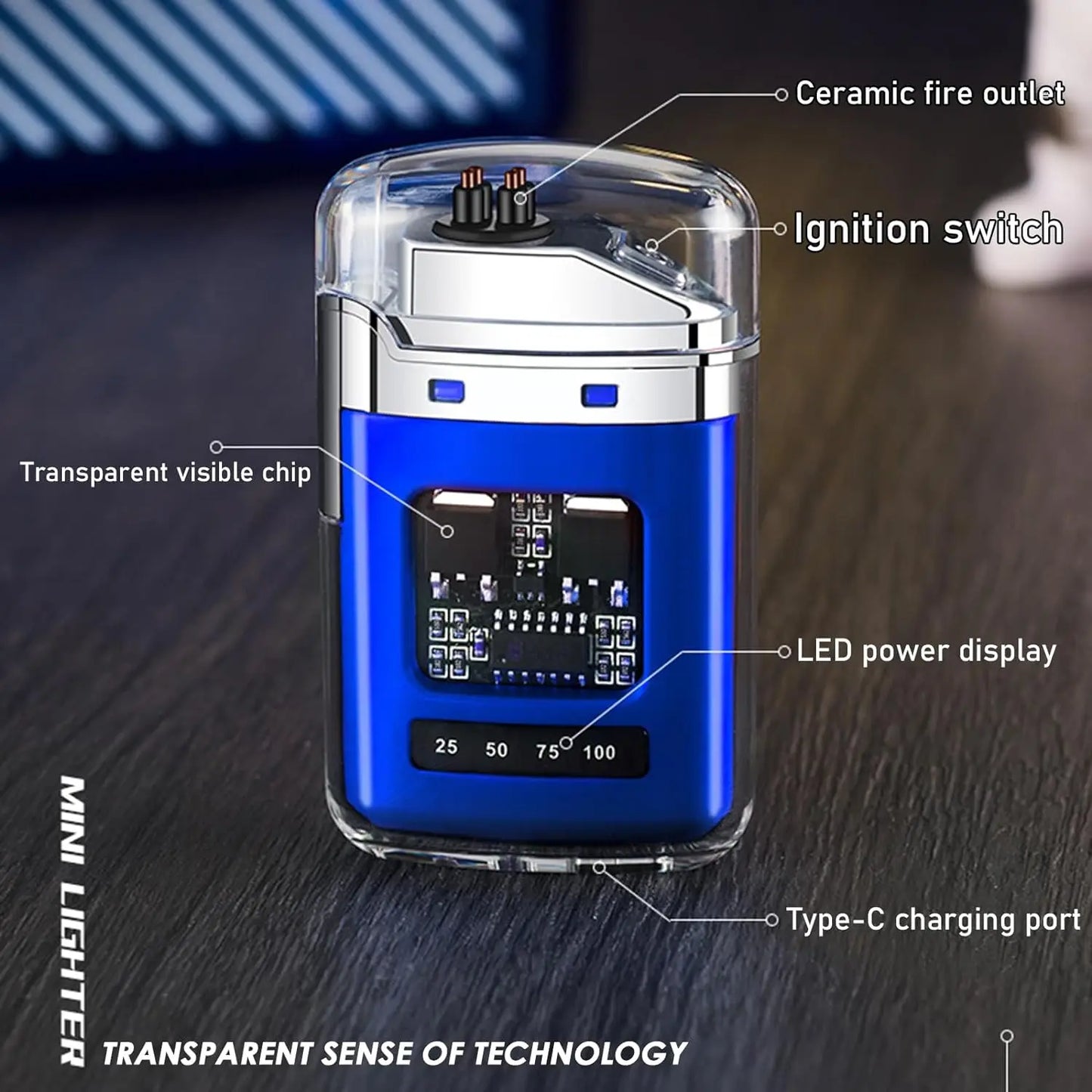 Smart Electronic Lighter Rechargeable Windproof Flameless