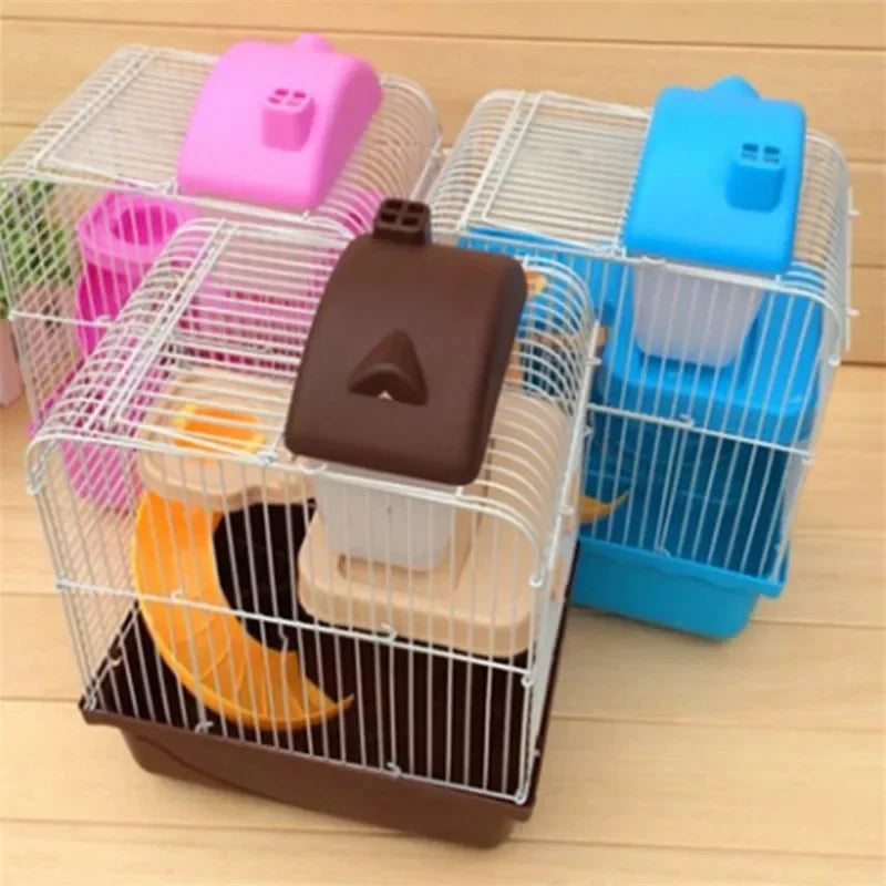 Double-Story Wire Cage with Feeding Bowl