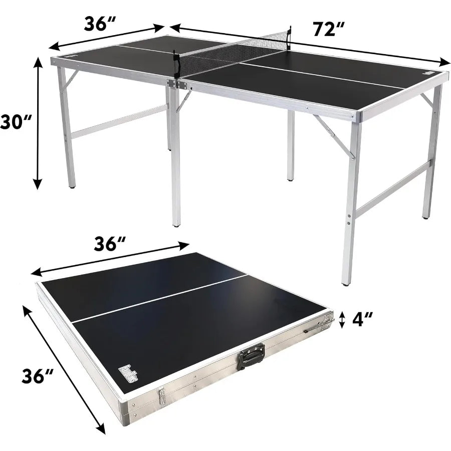 Mid-Size Portable Indoor Outdoor Ping Pong Table