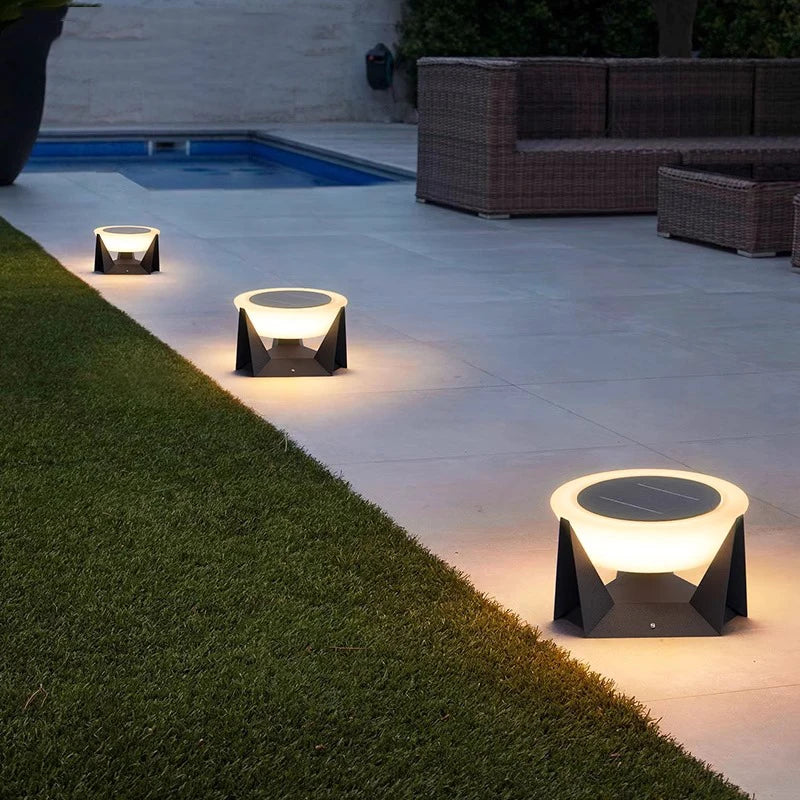 LED Cylindrical Solar Column Lamps Waterproof
