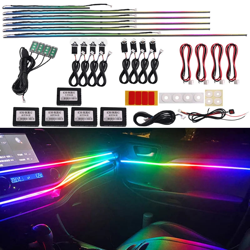 Color RGB Fiber Optic Universal Decoration Ambient Lights