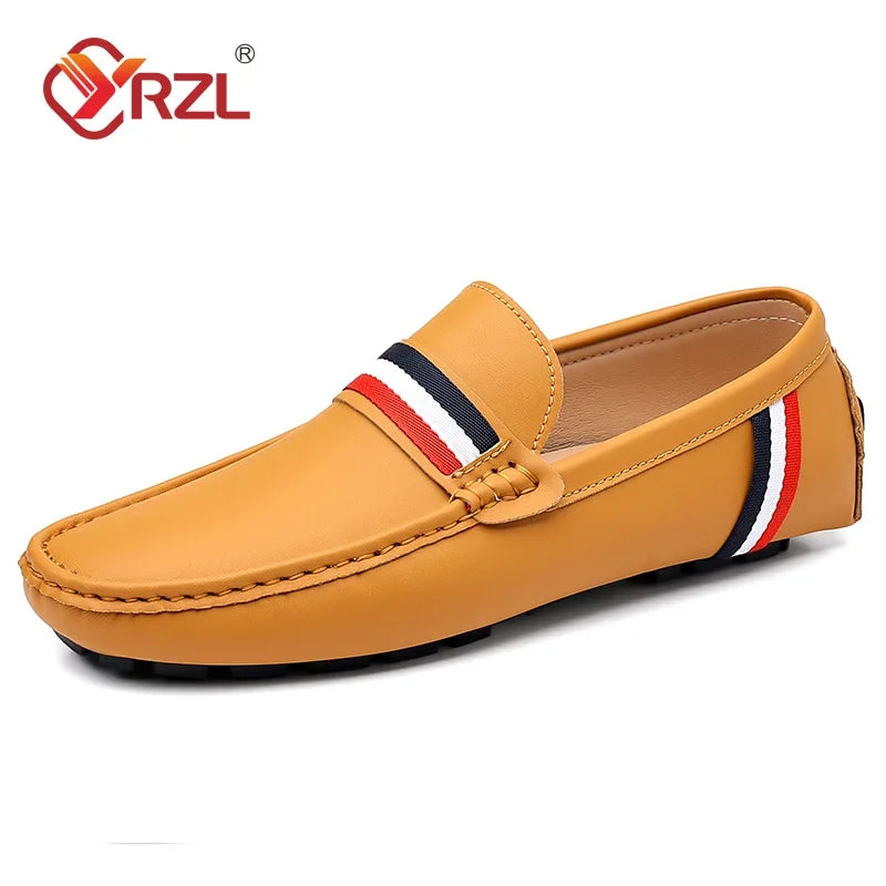 Mens Leather Casual Slip on Moccasins