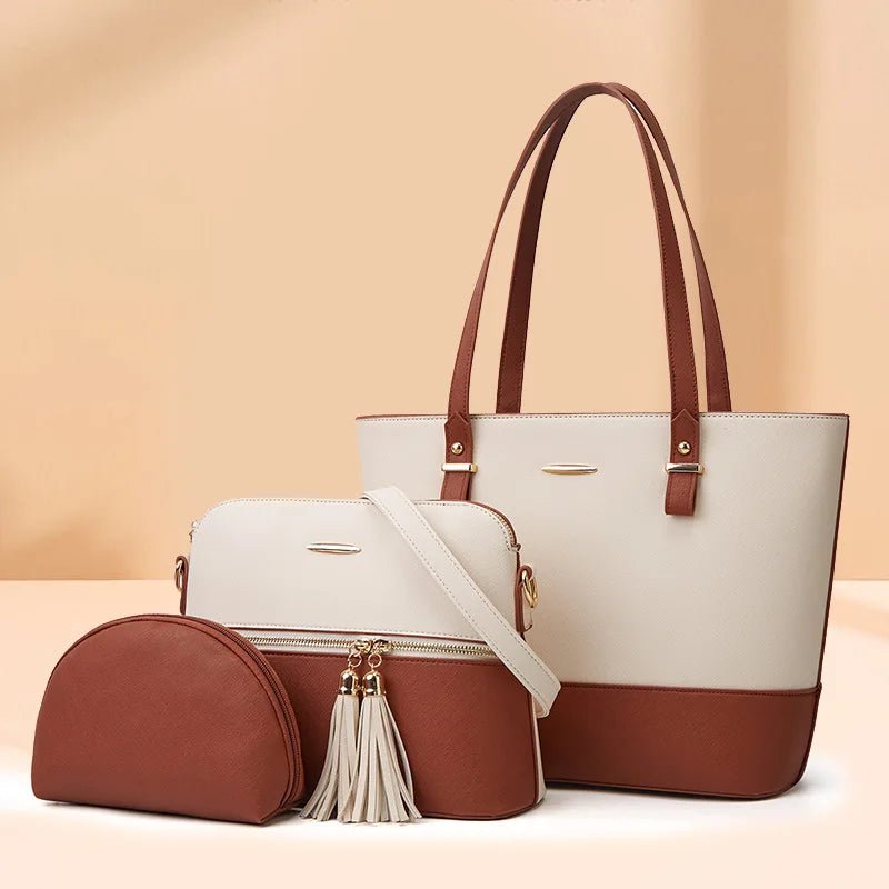 3PC Fashion Tote Crossbody Top Handle Bags