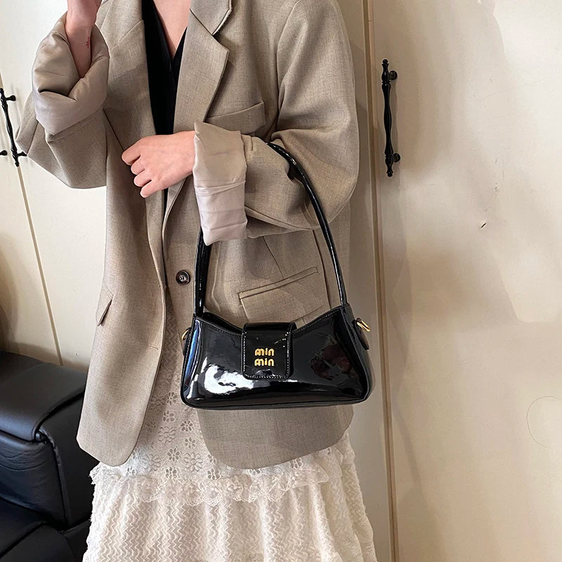 Light Luxury Patent Leather Ladies Shoulder Bag