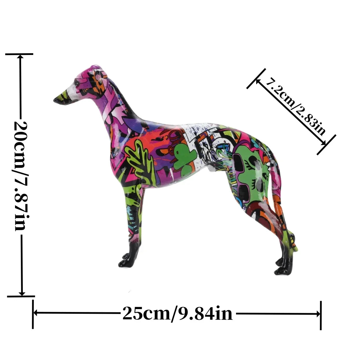 9.84inch Graffiti Greyhound Home Decoration