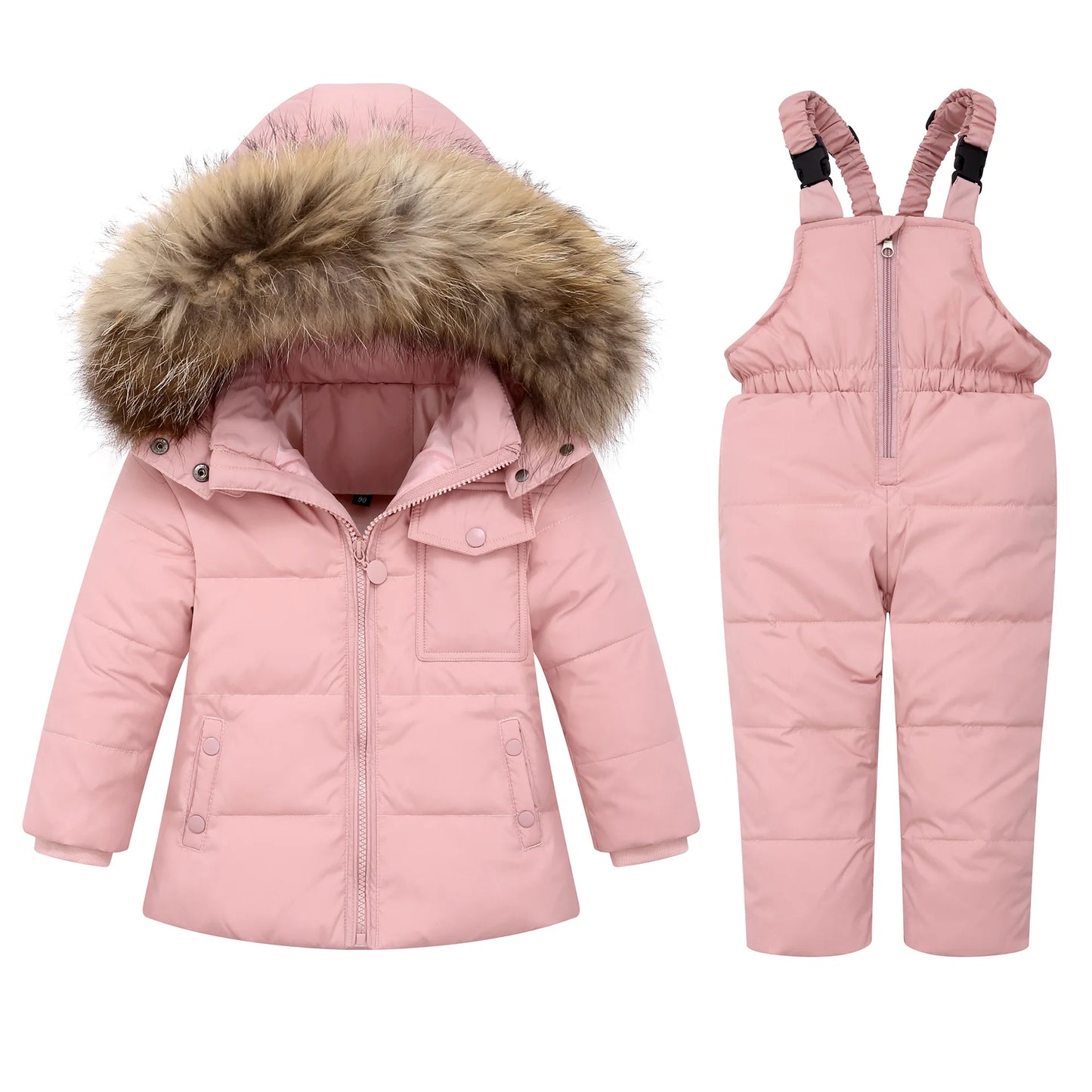 Winter Clothes Set Warm Down Jacket Coat + Overalls