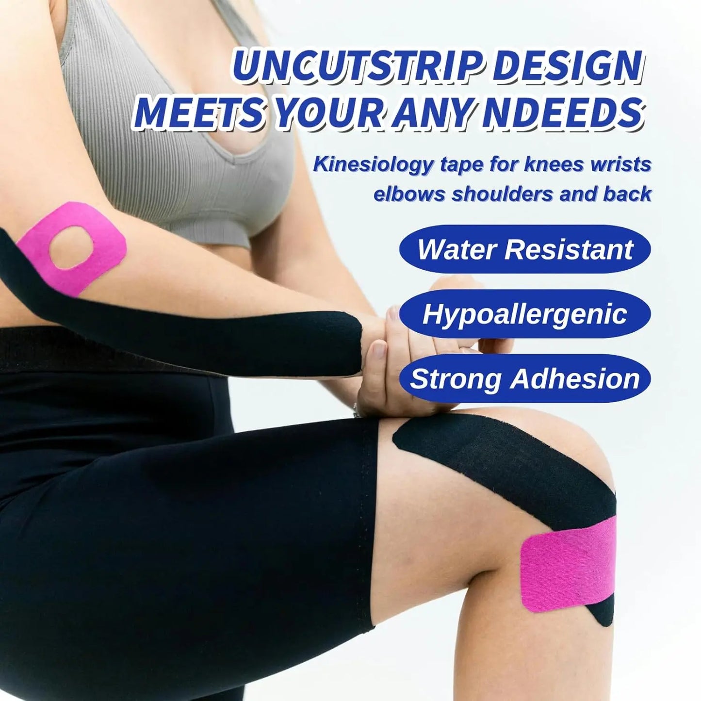Sports Tape to Treat Pain Relief (Black Pink)