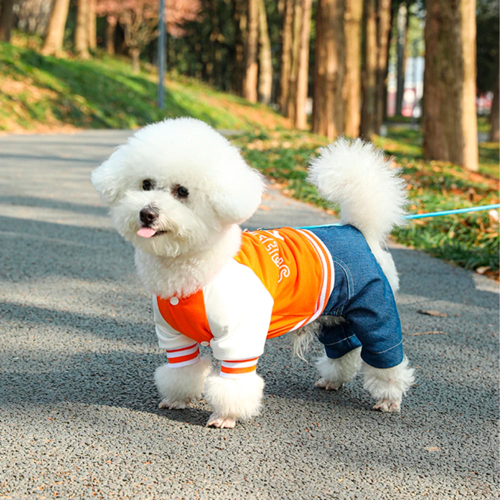 Dog Baseball Jumpsuit for Small and Medium Breeds
