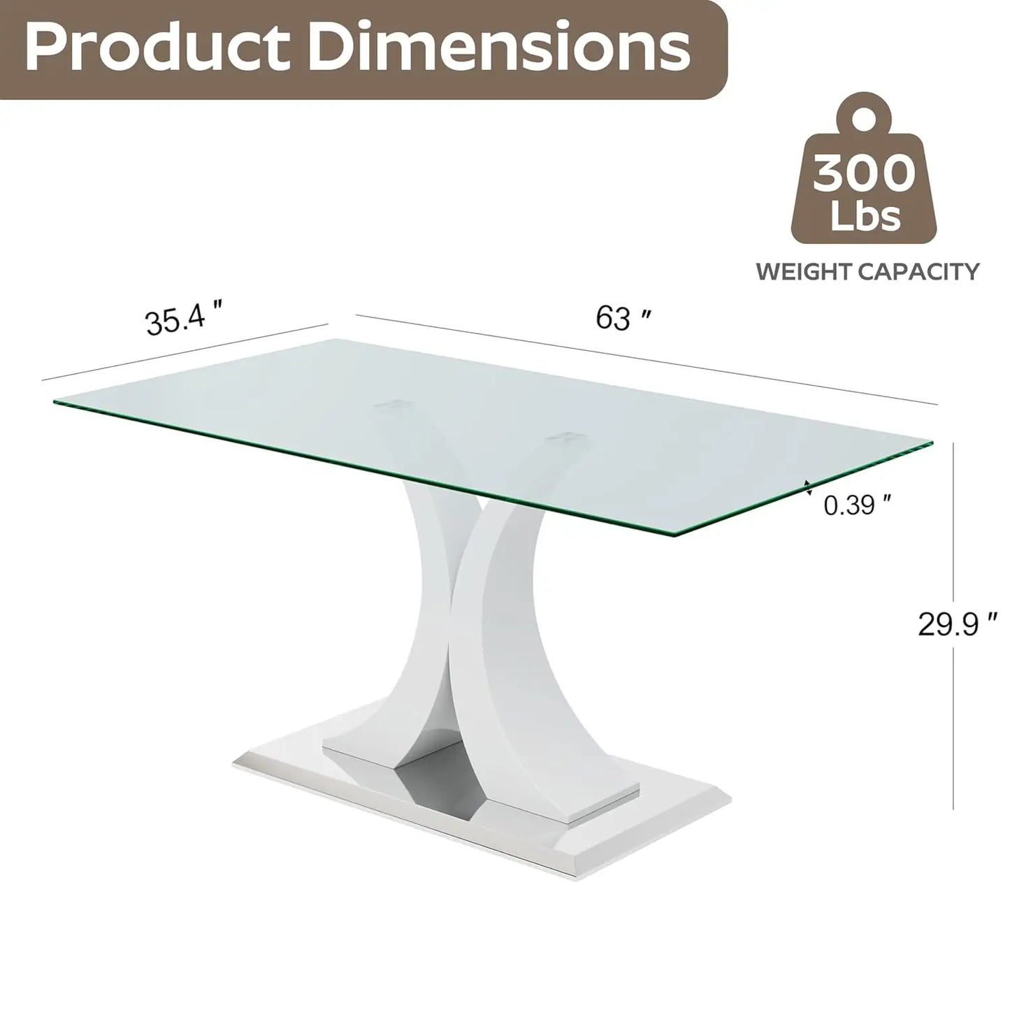 Modern Luxury Glass Dining Table For 4-6