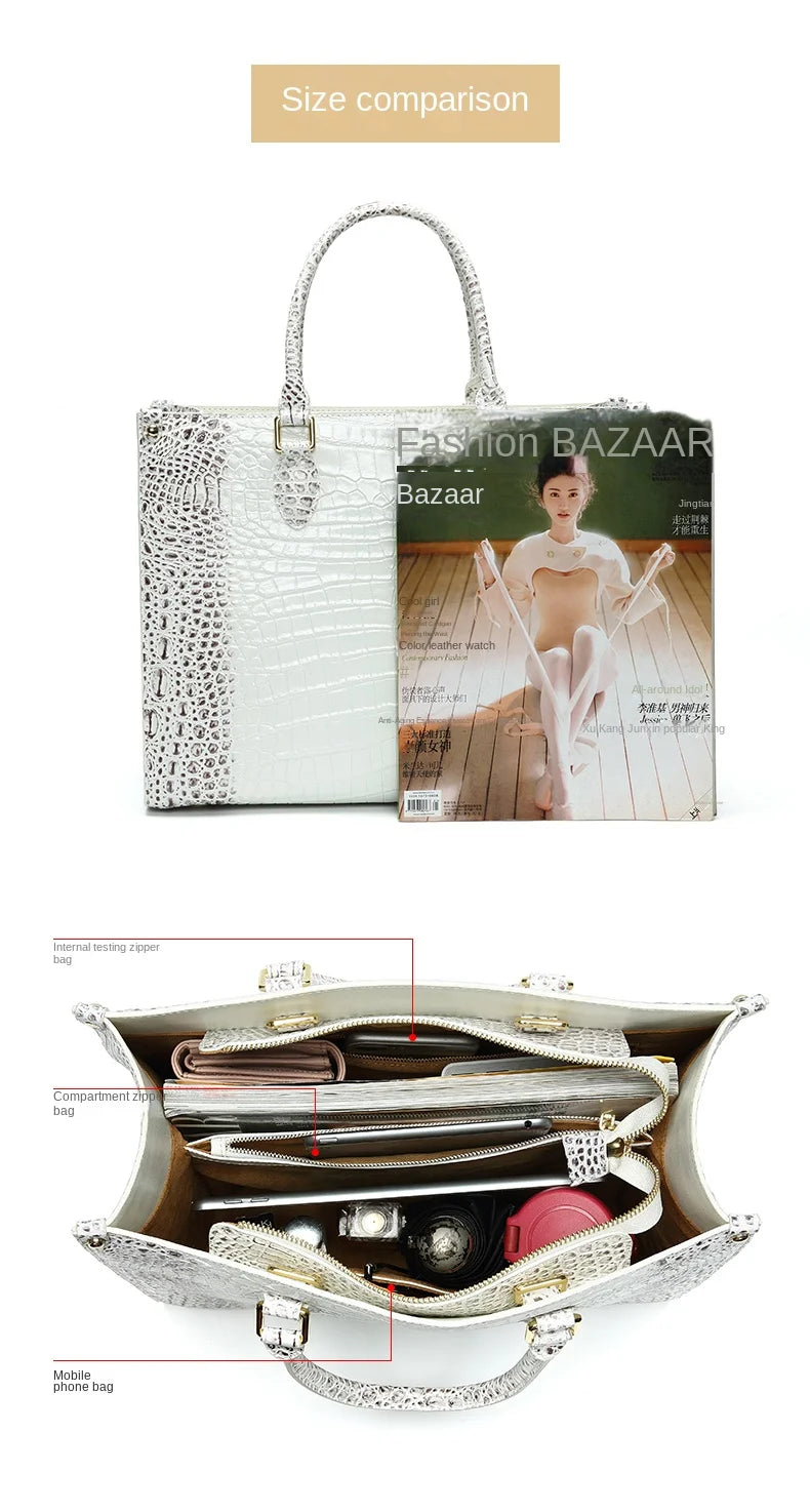 Luxury Fashion Crocodile Leather Women's Handbag
