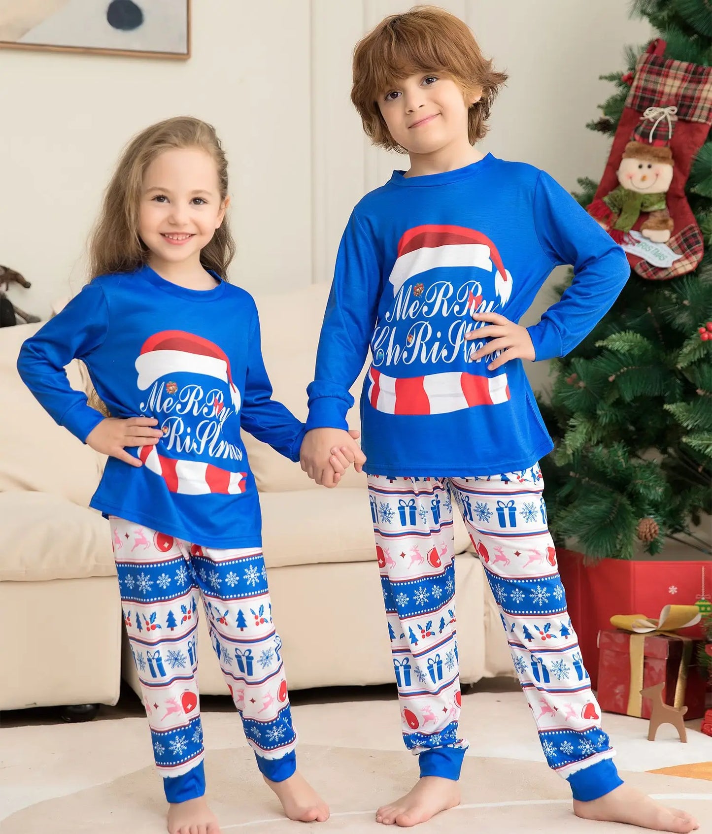 Christmas Family Pajamas Fashion Letter Printing Quality Comfortable Fabric