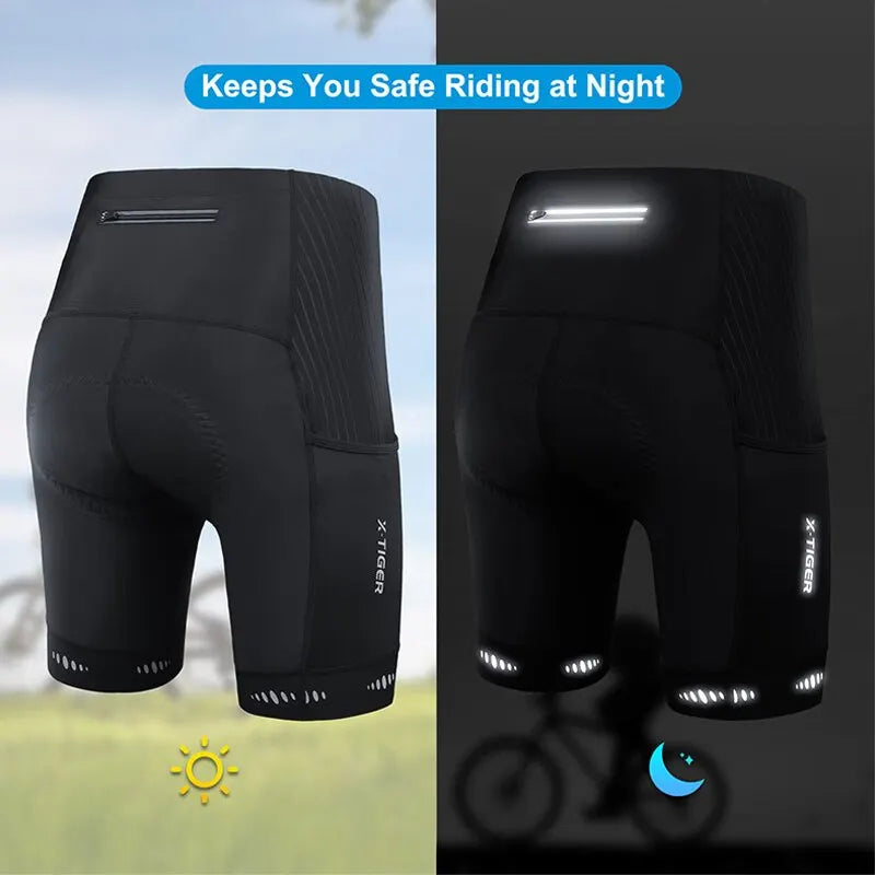 X-TIGER Men Cycling Shorts with Back Pocket