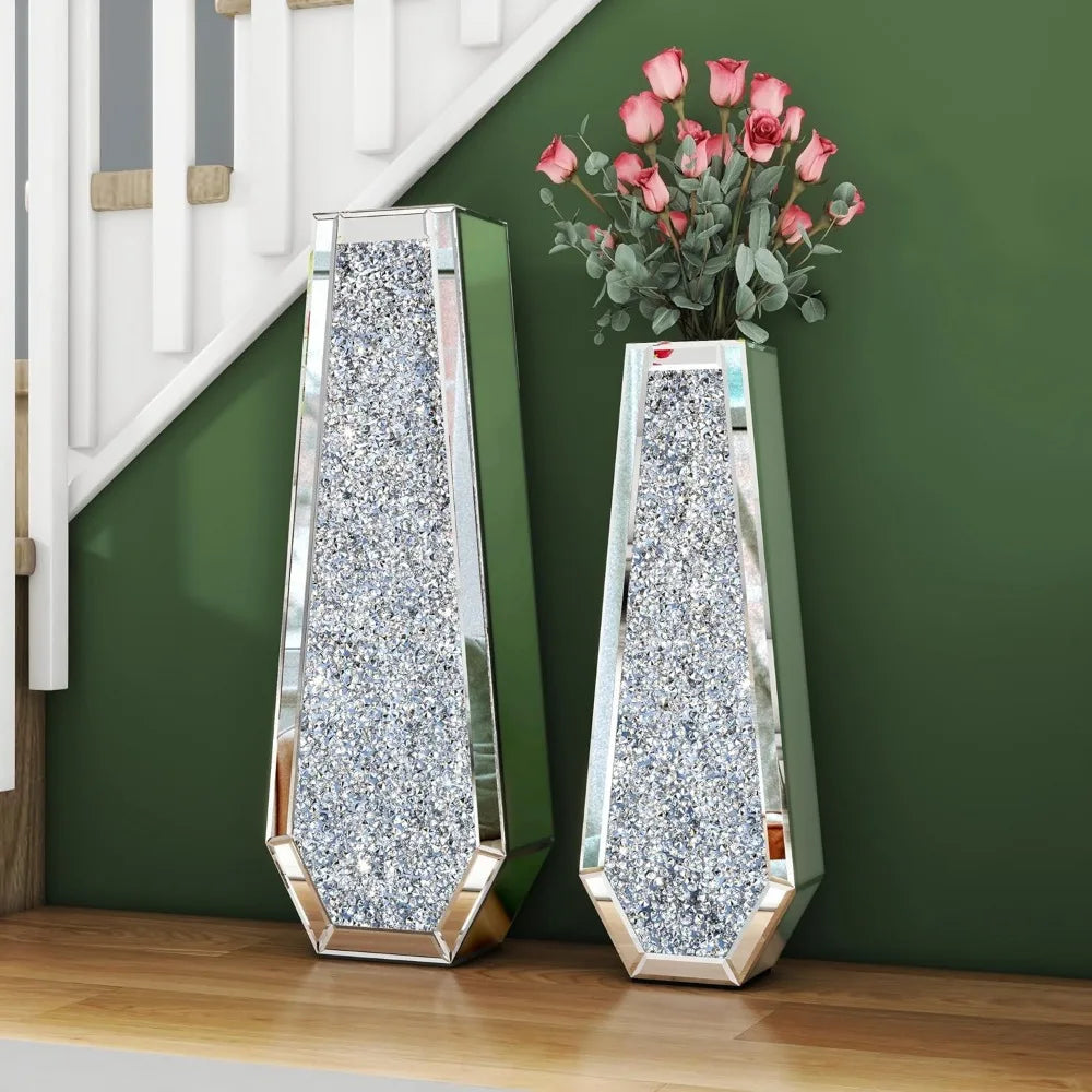 24 Inches Home Decor Crushed Diamond Tall Floor Vase